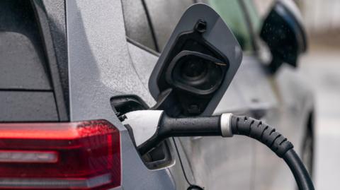 An electric vehicle charging station 