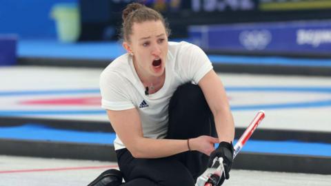 Jennifer Dodds of Team Great Britain competes during the Women's Gold Medal match between Team Japan and Team Great Britain at National Aquatics Centre on February 20, 2022 in Beijing, China.