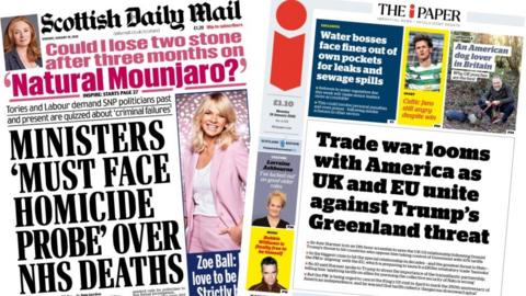 index picture combining the front pages of two newspapers
