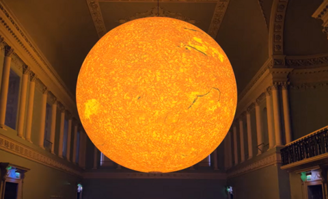 A giant sculpture of the sun