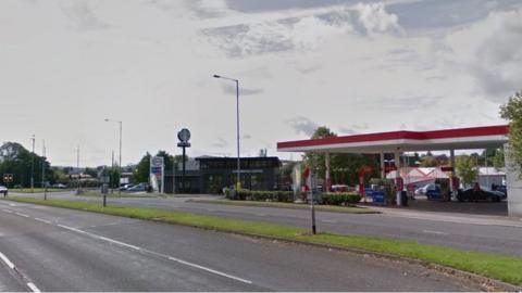 The A34 Liverpool Road in Chesterton, close to the Esso garage.