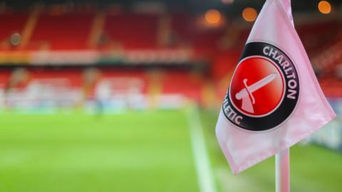 A corner flag at The valley, home of Charlton Athletic