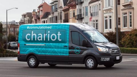 Chariot's fleet is made up of Ford Transit vans