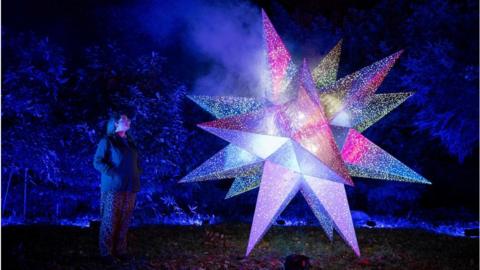 Festive light art trail at the National Trust property Dunham Massey, on November 16, 2023