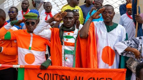 coup supporters in Niamey