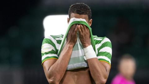 Celtic defender Christopher Jullien cannot hide his disappointment