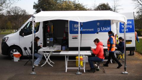 Mobile testing unit in south London
