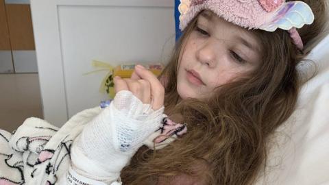 10-year-old Willow after accident