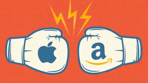 Apple and Amazon boxing gloves clash