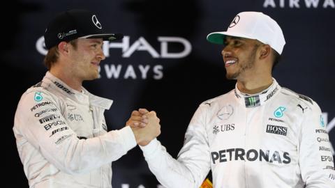 Nico Rosberg and Lewis Hamilton