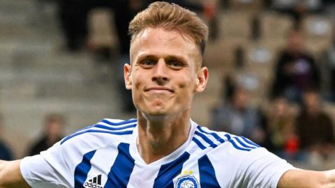 HJK Helsinki forward Bojan Radulovic celebrating