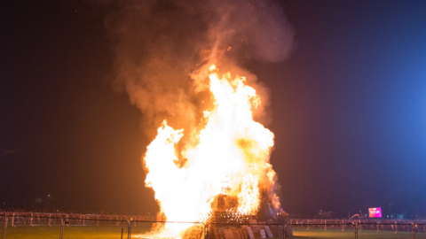A large bonfire