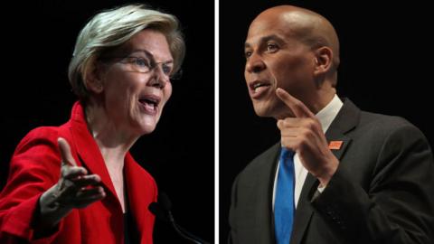 Elizabeth Warren and Cory Booker