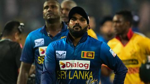 Sri Lanka players after a game against Zimbabwe