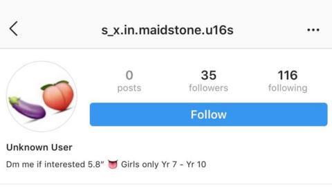 Suspect Instagram account