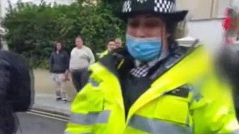 police officer at demonstration