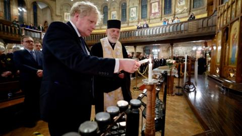 The prime minister previously met members of the Ukrainian community at the Ukrainian Catholic Cathedral in London