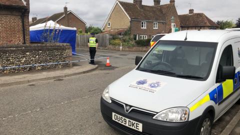 Police cars in Flamstead