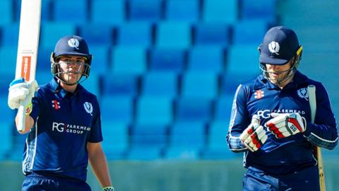 Charlie Tear celebrates his debut 50 for Scotland