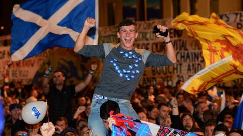 Yes supporters on referendum night