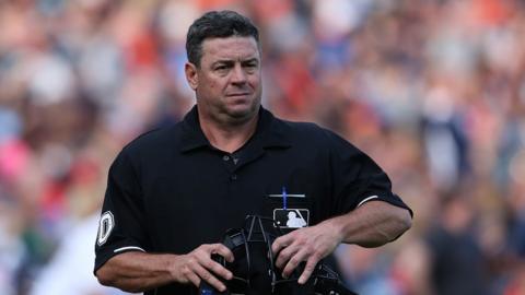 Mr Drake in his umpire uniform during a game