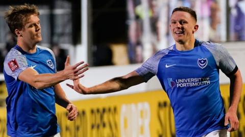 Portsmouth sub Joe Pigott sealed victory on his side's first trip to Edgar Street in 38 years