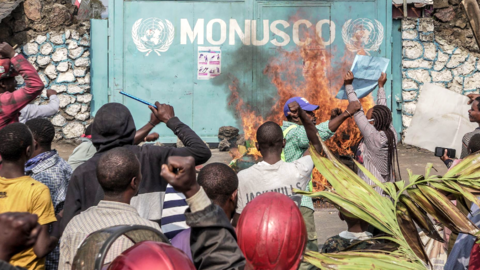 Anti-UN protesters in Goma, DR Congo - 24 July 2022