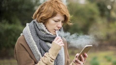 woman with vape