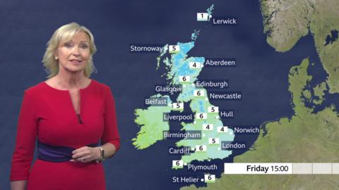 Carol Kirkwood presenting weather