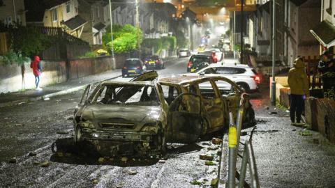 Burnt out cars