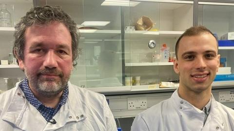 Dr Kevin Honeychurch senior lecturer in chemistry and Anselmo Procida