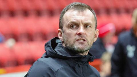 Charlton boss Nathan Jones during his first home game in charge