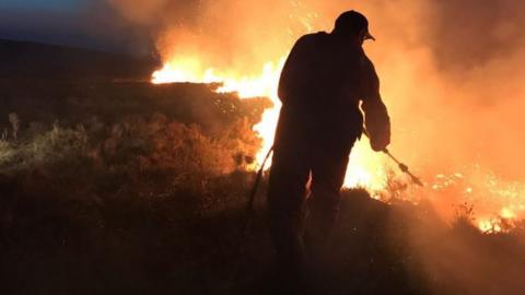 Wild fire in the Goyt Valley, Derbyshire