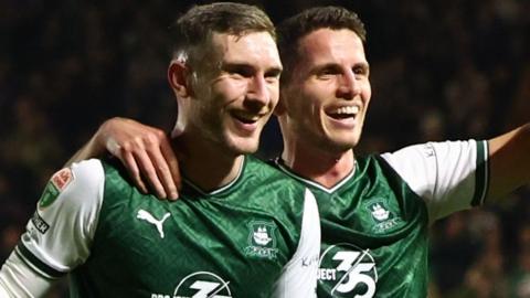 Plymouth Argyle celebrate a goal