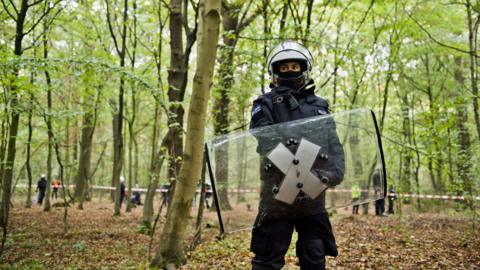 Police officer in the Hambacher Forest