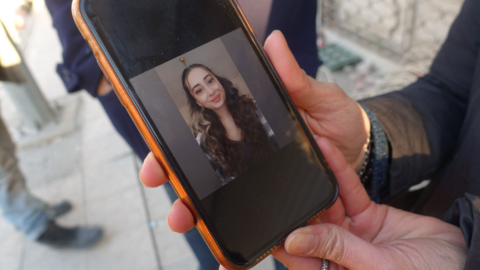 A picture of Ceyda, shown on a friend's phone