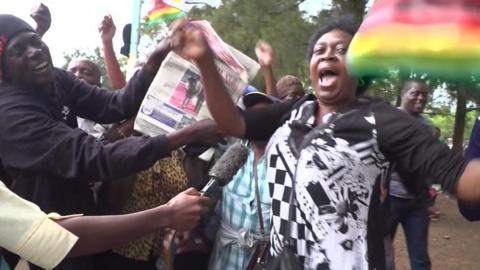 Protesters in Harare