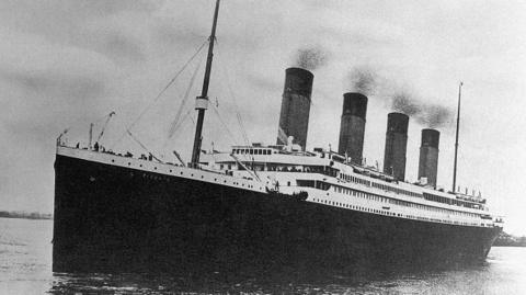 R.M.S. Titanic embarking on its maiden voyage