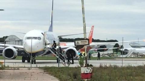 Ryanair bomb scare plane diverted to Stansted
