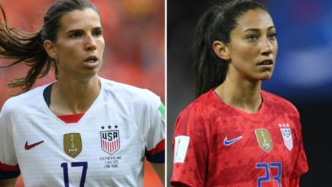 Tobin Heath (left) and Christen Press