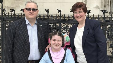 Becky Tyler, with mother Fiona and father Steve