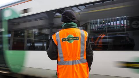 Southern worker on platform