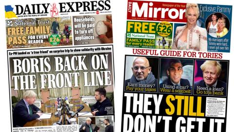 Daily Express and Daily Mirror front page