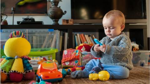 baby girl playing