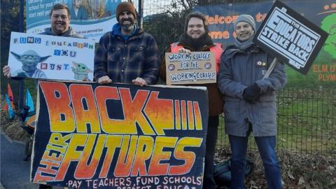 National Education Union members on the picket line in Bristol