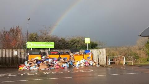 The Sainsbury's car park in Royal Wotton Bassett where a business fly-tipped rubbish