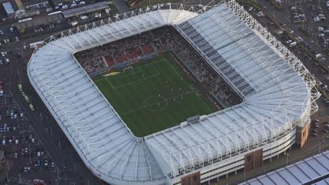 Sunderland Stadium of Light, pictured from above