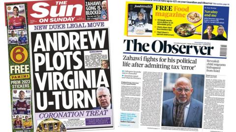 Sunday front pages