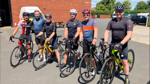 Firefighters on bikes