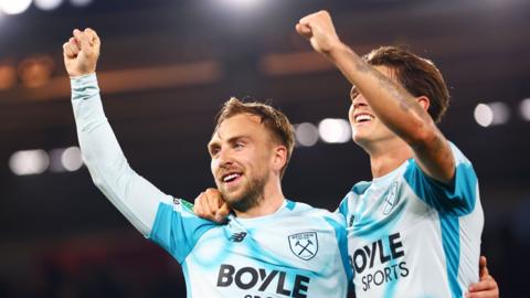 West Ham celebrate after scoring